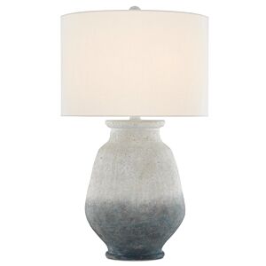 Cazalet 1-Light Table Lamp in Ash Ivory with Blue with Acrylic White