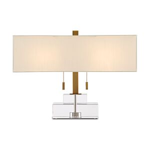 Chiara 2-Light Table Lamp in Clear with Antique Brass
