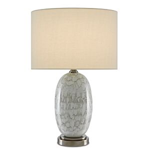 Harmony 1-Light Table Lamp in Gray with Brown with Antique Nickel
