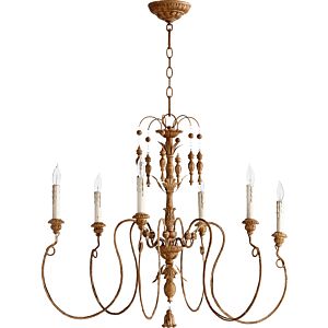 Quorum Salento 6 Light 28 Inch Transitional Chandelier in French Umber