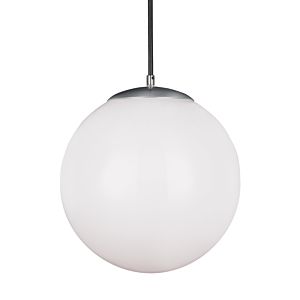 Visual Comfort Studio Leo Hanging Globe Large Pendant Light in Satin Aluminum