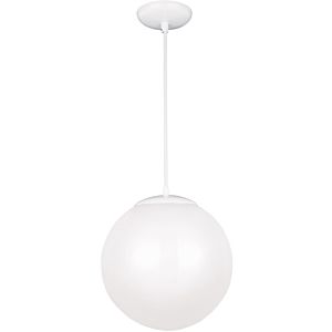 Visual Comfort Studio Leo Hanging Globe Large Pendant Light in White