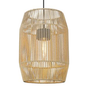 Seabrooke 1-Light Outdoor Pendant in Natural Black