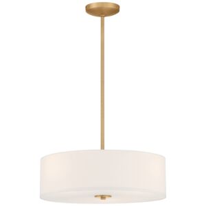 Mid Town 3-Light LED Pendant or Semi-Flush in Antique Brushed Brass