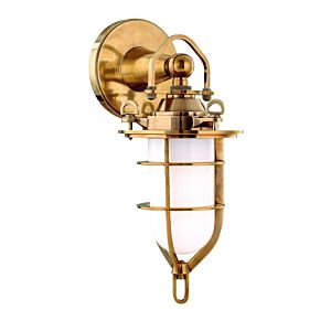Hudson Valley New Canaan 7 Inch Bathroom Vanity Light in Aged Brass