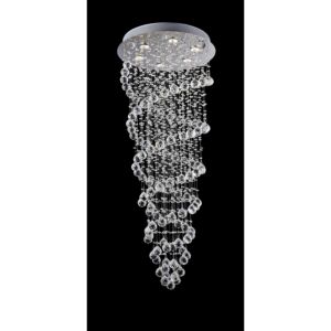 CWI Lighting Double Spiral 6 Light Flush Mount with Chrome finish