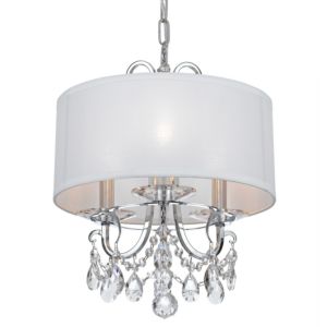 Crystorama Othello 3 Light 15 Inch Mini Chandelier in Polished Chrome with Clear Spectra Crystals