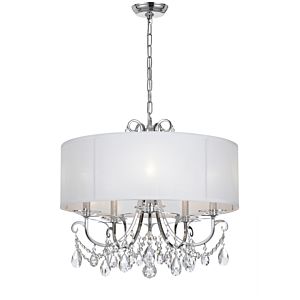 Crystorama Othello 5 Light 26 Inch Transitional Chandelier in Polished Chrome with Clear Hand Cut Crystals