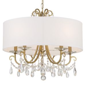 Crystorama Othello 5 Light 21 Inch Chandelier in Vibrant Gold with Hand Cut Crystal Crystals