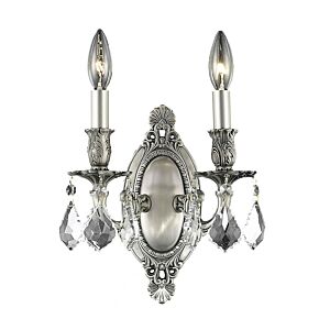 Rosalia 2-Light Wall Sconce in Pewter