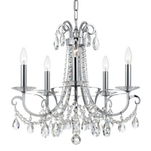 Crystorama Othello 5 Light 19 Inch Chandelier in Polished Chrome with Clear Spectra Crystals
