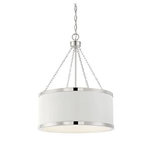 Delphi 6-Light Pendant in White with Polished Nickel Acccents