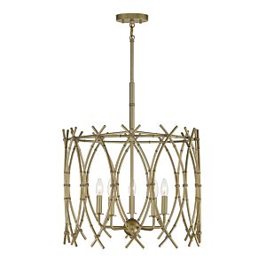 Cornwall 5-Light Pendant in Burnished Brass