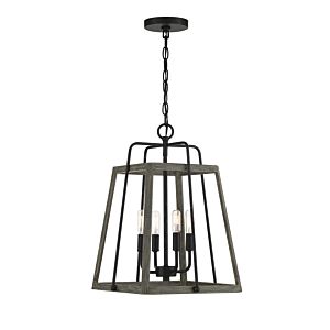 Savoy House Hasting 4 Light Pendant in Noblewood with Iron