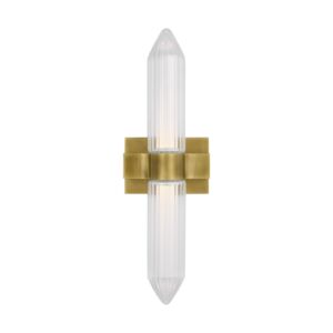 Langston 1-Light 7.40"H LED Bathroom Vanity Light Sconce in Plated Brass