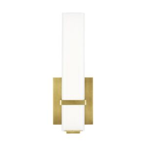 Milan 1-Light 12.20"H LED Bathroom Vanity Light in Natural Brass