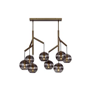 Visual Comfort Modern Sedona Contemporary Chandelier in Aged Brass and Transparent Smoke