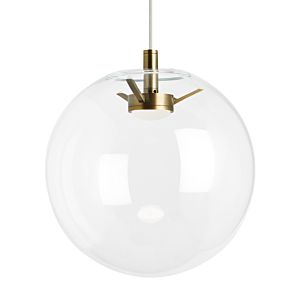 Visual Comfort Modern Palona 2700K LED 14" Pendant Light in Aged Brass and Clear