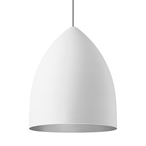 Visual Comfort Modern Signal 2700K LED 20" Pendant Light in Rubberized White/Platinum