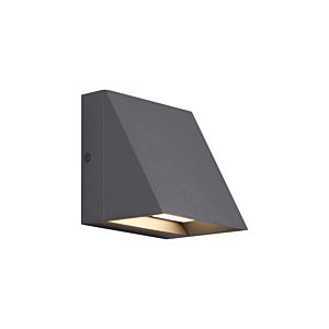 Visual Comfort Modern Pitch LED 5" Outdoor Wall Light in Charcoal