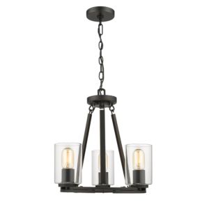 Golden Monroe 3 Light 16 Inch Ceiling Light in Black with Gold Highlights