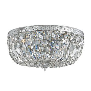 Crystorama 3 Light 12 Inch Ceiling Light in Polished Chrome with Clear Hand Cut Crystals