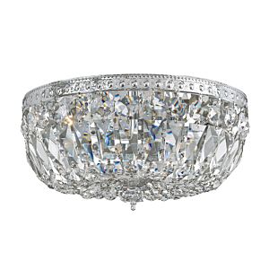 Crystorama 3 Light 12 Inch Ceiling Light in Polished Chrome with Clear Swarovski Strass Crystals
