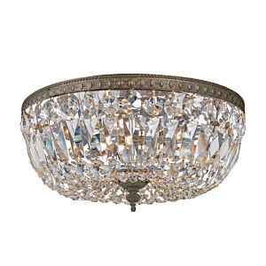 Crystorama 3 Light 12 Inch Ceiling Light in English Bronze with Clear Swarovski Strass Crystals