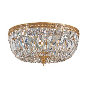 Crystorama 3 Light 12 Inch Ceiling Light in Olde Brass with Clear Swarovski Strass Crystals