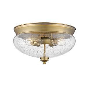 Z-Lite Amon 3-Light Flush Mount Ceiling Light In Heritage Brass