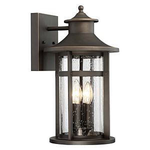 The Great Outdoors Highland Ridge 4 Light 18 Inch Outdoor Wall Light in Oil Rubbed Bronze with Gold High