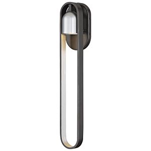  Rocketa Outdoor Wall Light in Artisan Black with Silver Accents