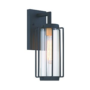 The Great Outdoors Avonlea 16 Inch Outdoor Wall Light in Black with Gold