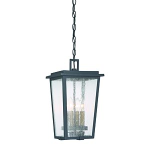 The Great Outdoors Cantebury 4 Light Transitional Outdoor Hanging Light in Black With Gold