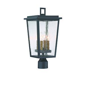 The Great Outdoors Cantebury 4 Light 20 Inch Outdoor Post Light in Black with Gold