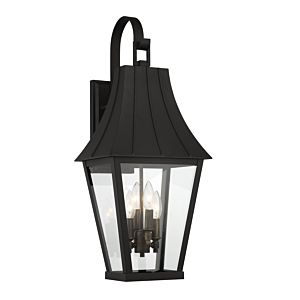The Great Outdoors Chateau Grande 4 Light Outdoor Wall Light in Coal With Gold