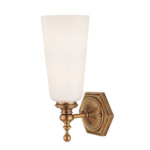 Hudson Valley Colton 17 Inch Wall Sconce in Aged Brass