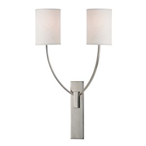 Hudson Valley Colton 2 Light 25 Inch Wall Sconce in Polished Nickel