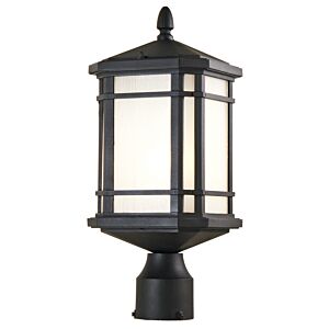 Cardiff Outdoor 1-Light Outdoor Post Lamp in Black