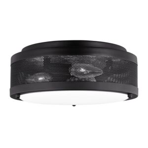 Vander 3-Light LED Flushmount Ceiling Light in Midnight Black