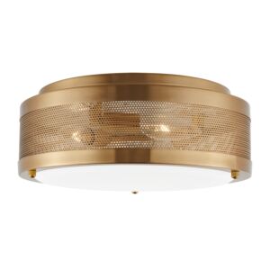 Vander 3-Light LED Flushmount Ceiling Light in Satin Brass