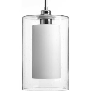 Double Glass 1-Light Pendant in Polished Chrome