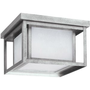 Sea Gull Hunnington 10 Inch Outdoor Ceiling Light in Weathered Pewter