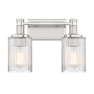Concord 2-Light Bathroom Vanity Light in Silver and Polished Nickel