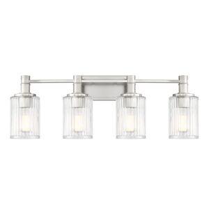 Concord 4-Light Bathroom Vanity Light in Silver and Polished Nickel