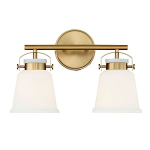 Savoy House Kaden 2 Light Bathroom Vanity Light in Warm Brass