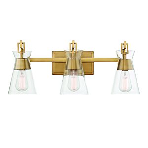 Lakewood 3-Light Bathroom Vanity Light in Warm Brass