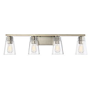 Brannon 4-Light Bathroom Vanity Light in Noble Brass