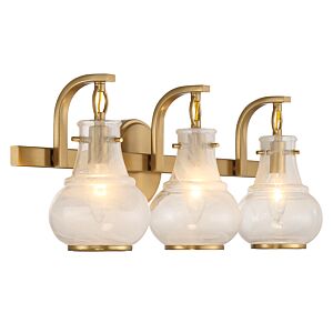 Adams 3-Light Bathroom Vanity Light in Warm Brass