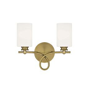 Woodbury 2-Light Bathroom Vanity Light in Warm Brass